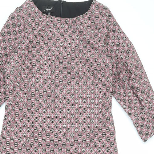 Forel Womens Multicoloured Geometric Polyester A-Line Size M Round Neck Zip - Estimated Size Conversion