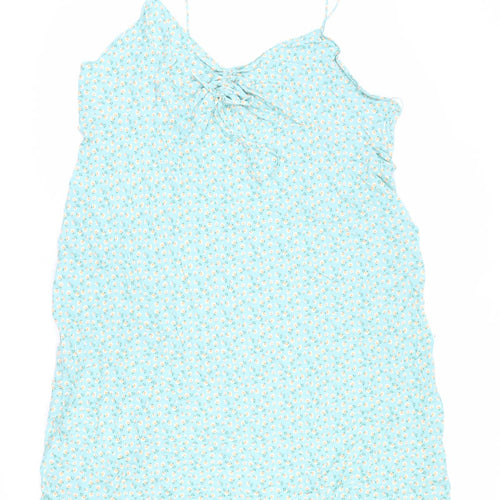 Ghost Womens Blue Floral Viscose Slip Dress Size 26 V-Neck Pullover