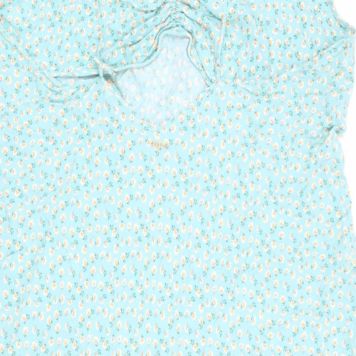 Ghost Womens Blue Floral Viscose Slip Dress Size 26 V-Neck Pullover