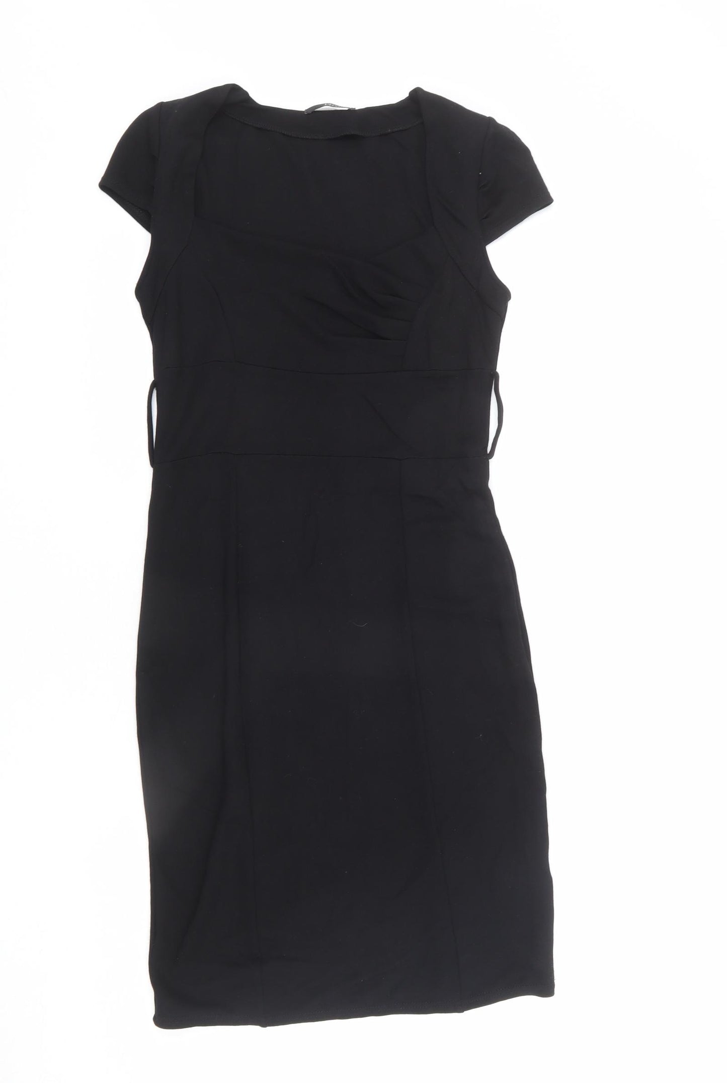 Jane Norman Womens Black Polyester Bodycon Size 12 Round Neck Pullover