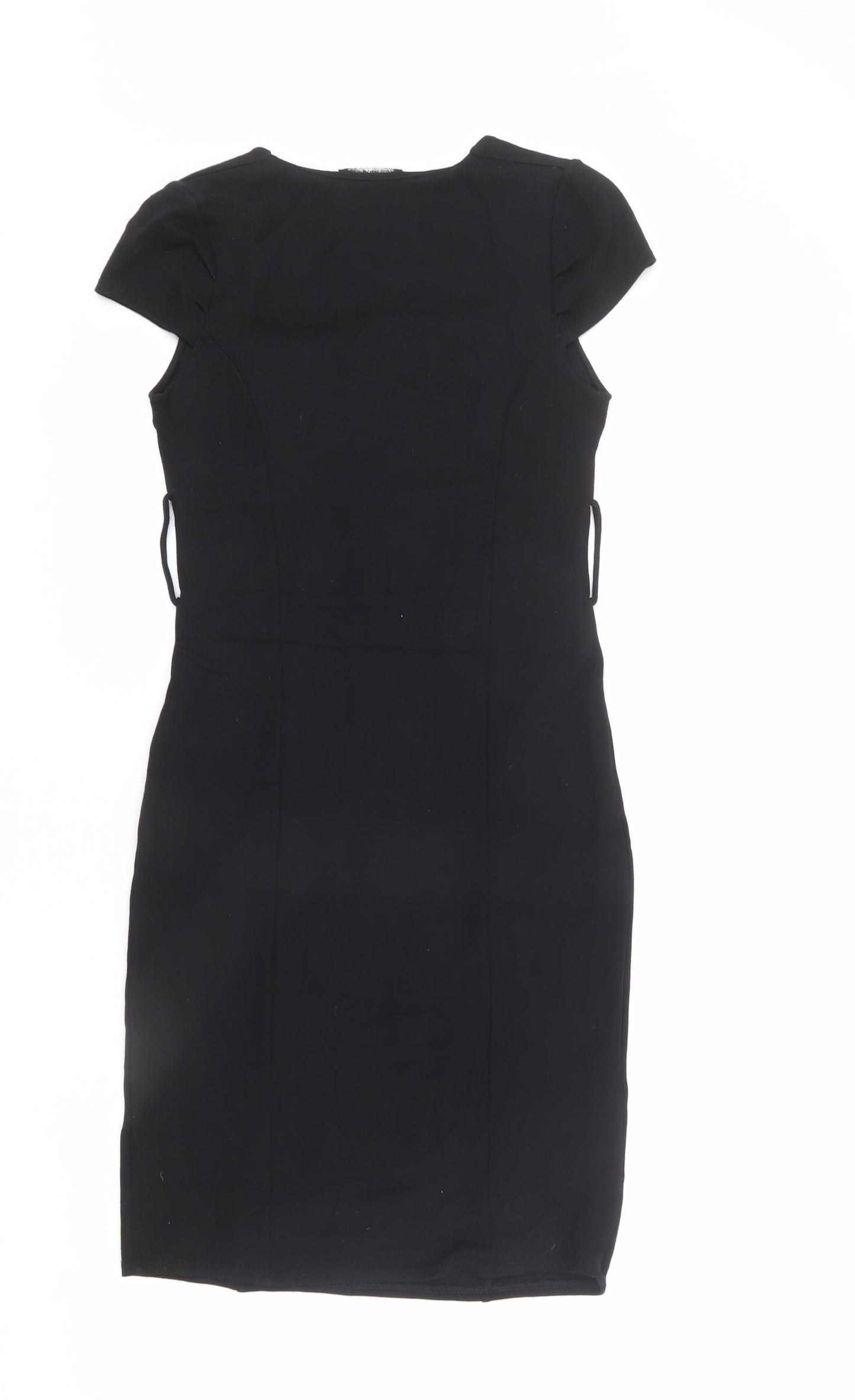Jane Norman Womens Black Polyester Bodycon Size 12 Round Neck Pullover