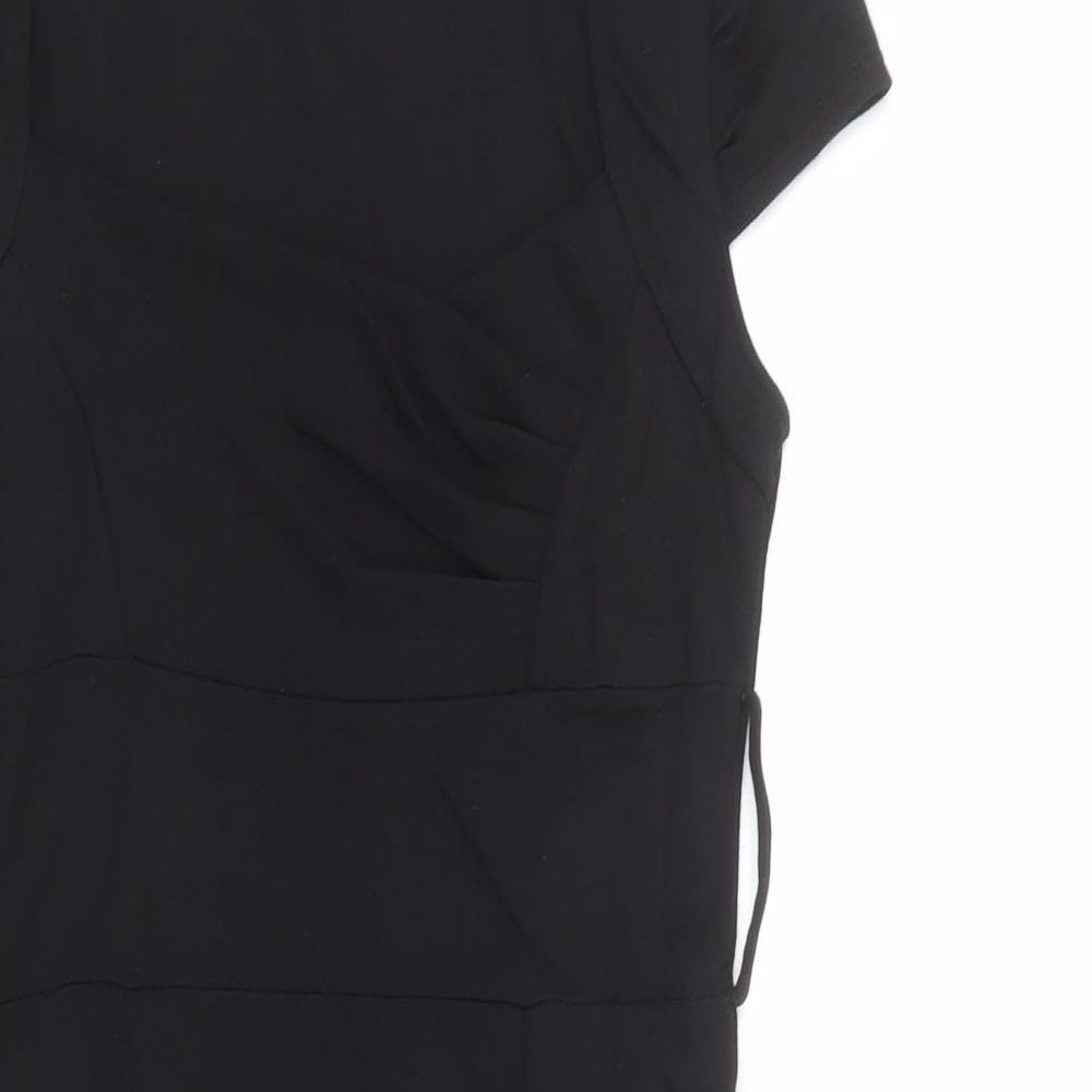 Jane Norman Womens Black Polyester Bodycon Size 12 Round Neck Pullover
