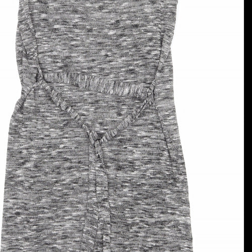 Dorothy Perkins Womens Grey V-Neck Polyester Cardigan Jumper Size 12 - Belted