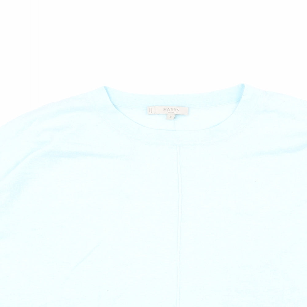 Hobbs Womens Blue Round Neck Cotton Pullover Jumper Size S
