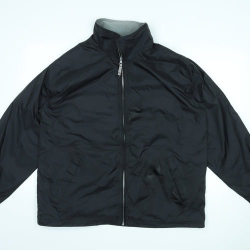 B&C Mens Black Rain Coat Coat Size XL Zip