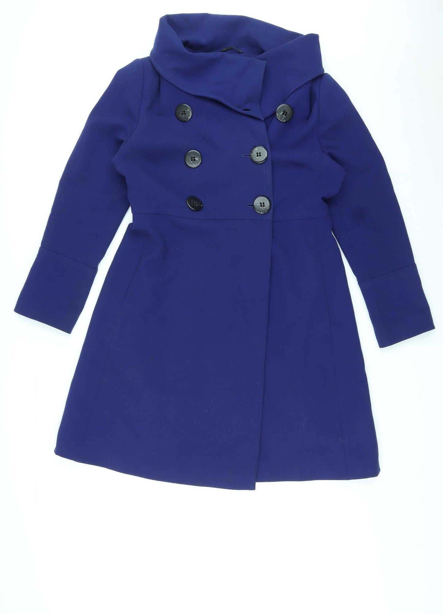 Ronit Zilkah Womens Blue Overcoat Coat Size 14 Button