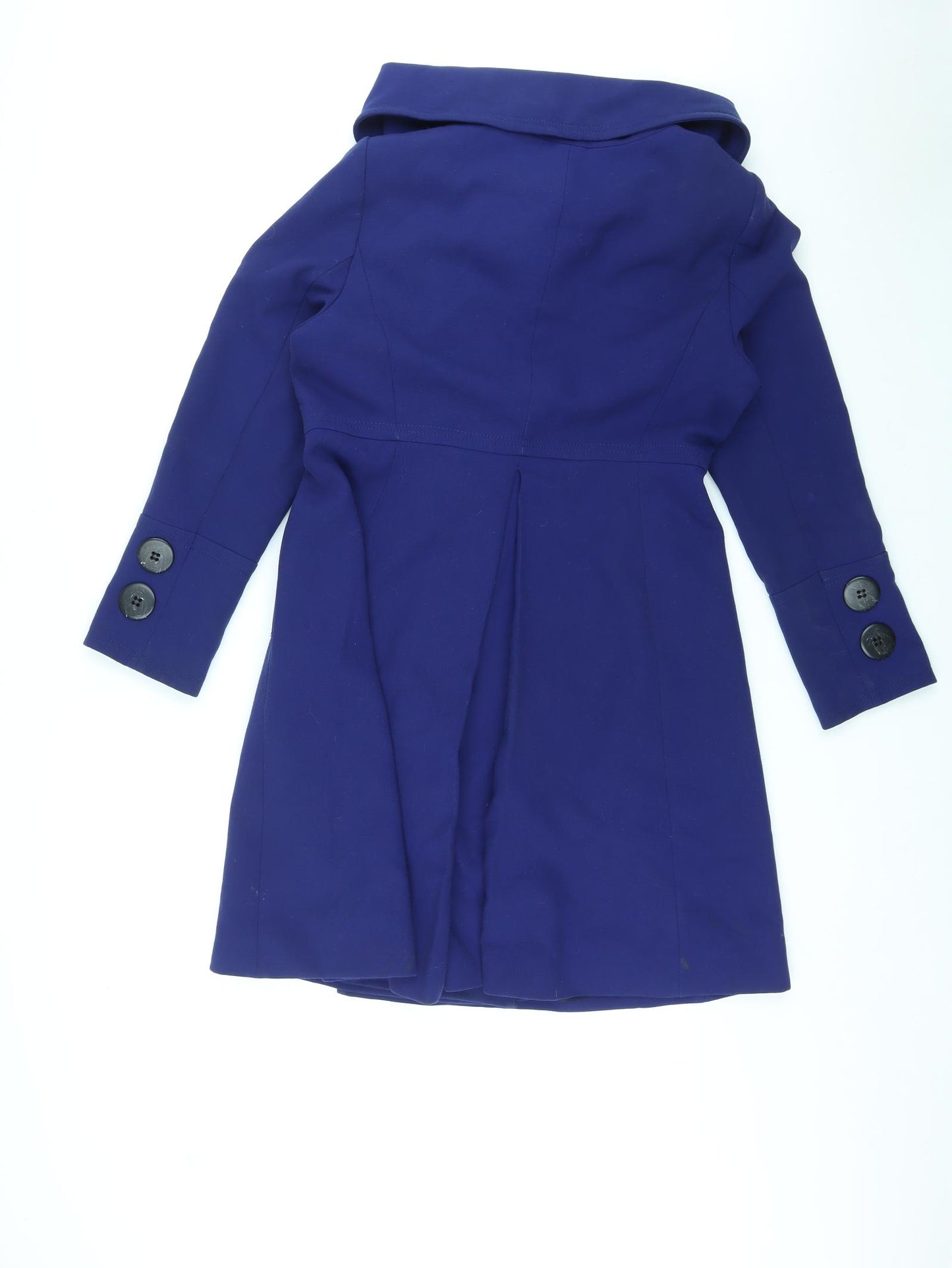 Ronit Zilkah Womens Blue Overcoat Coat Size 14 Button