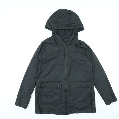 New Look Girls Black Rain Coat Coat Size 12-13 Years Zip