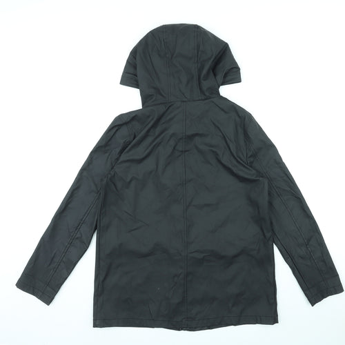 New Look Girls Black Rain Coat Coat Size 12-13 Years Zip