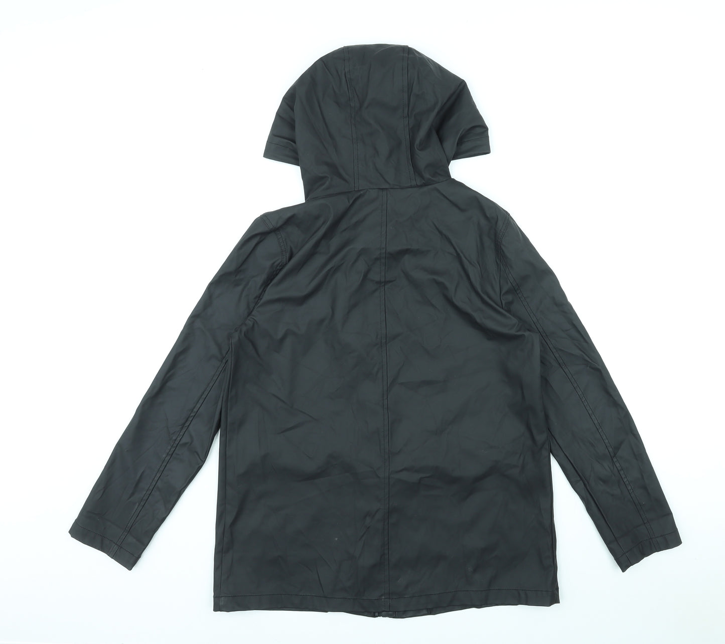 New Look Girls Black Rain Coat Coat Size 12-13 Years Zip