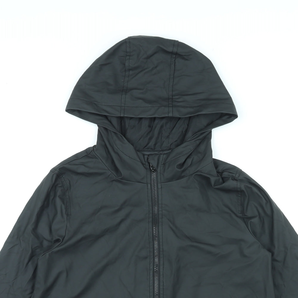 New Look Girls Black Rain Coat Coat Size 12-13 Years Zip