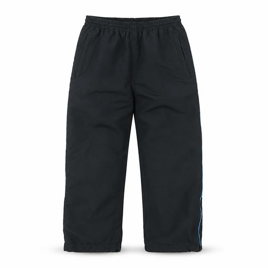 Front view of PB Sport boys’ black polyester jogger trousers, size 11-12, years regular pullover - adjustable waist