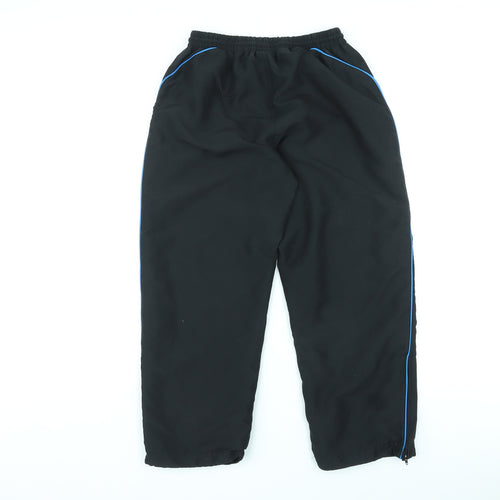 PB Sport Boys Black Polyester Jogger Trousers Size 11-12 Years L24 in Regular Pullover - Adjustable Waist