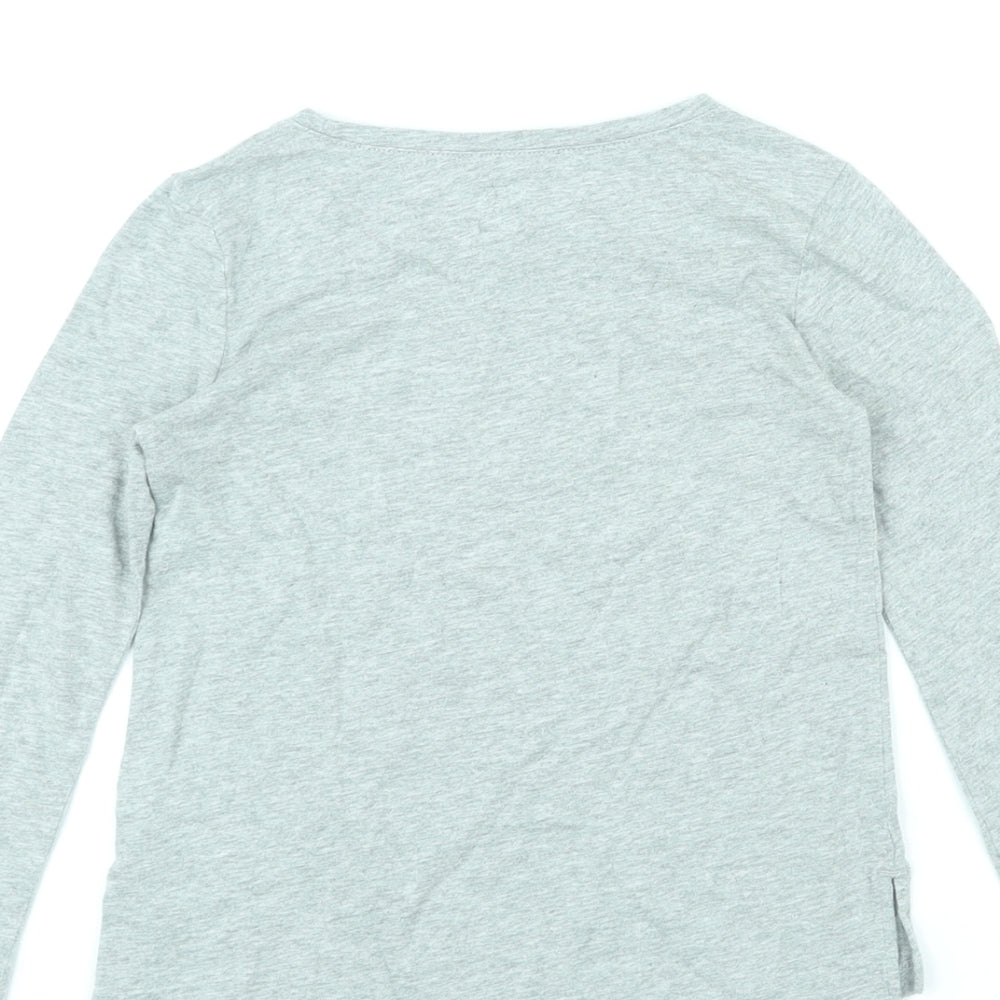 Gap Girls Grey Cotton Basic T-Shirt Size S Round Neck Pullover - Reversable Sequin Unicorn