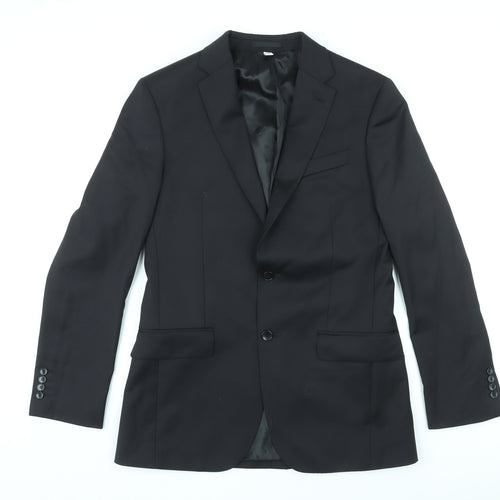 Autograph Mens Black Wool Jacket Blazer Size 38 Regular