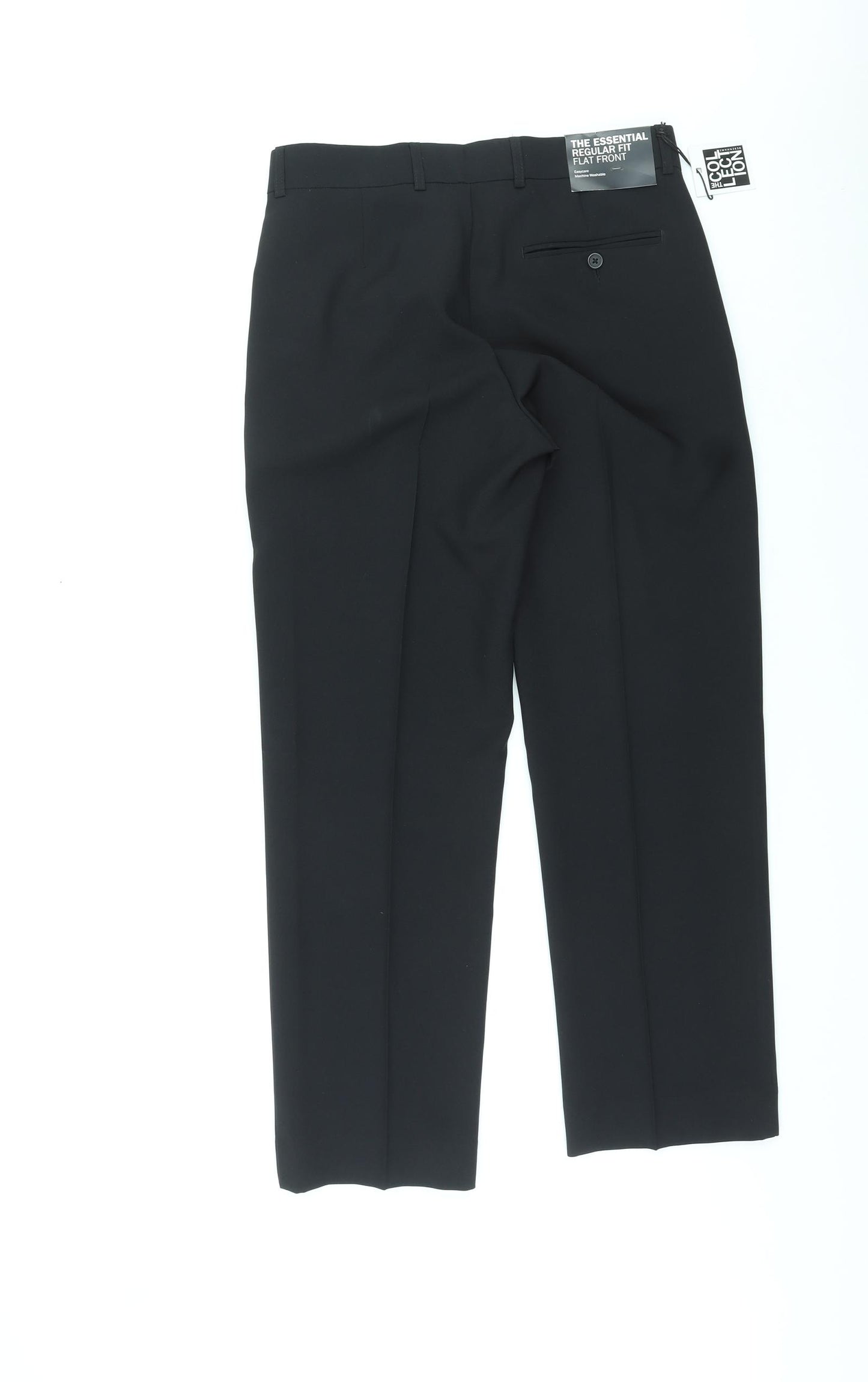 Debenhams Womens Black Polyester Trousers Size 32 in L29 in Regular Zip