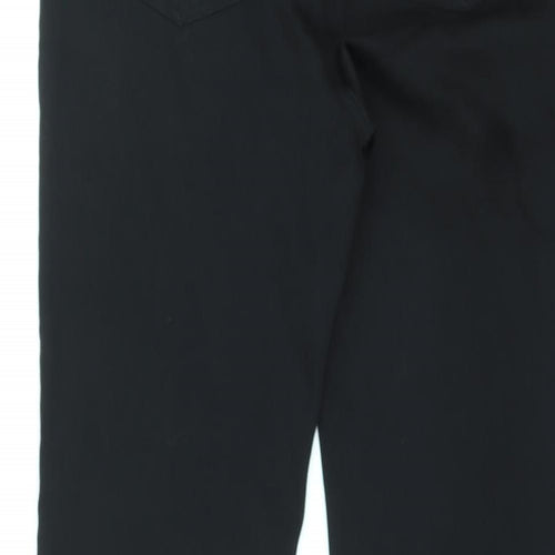 Marks and Spencer Womens Black Cotton Straight Jeans Size 18 L30 in Regular Zip - Embellished Pockets