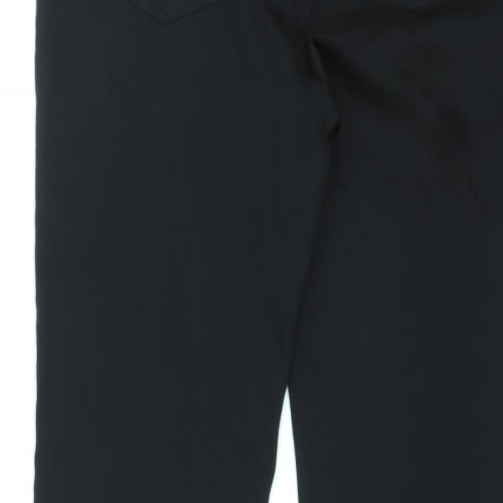 Marks and Spencer Womens Black Cotton Straight Jeans Size 18 L30 in Regular Zip - Embellished Pockets