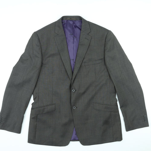 Paul Costelloe Mens Grey Wool Jacket Blazer Size 42 Regular
