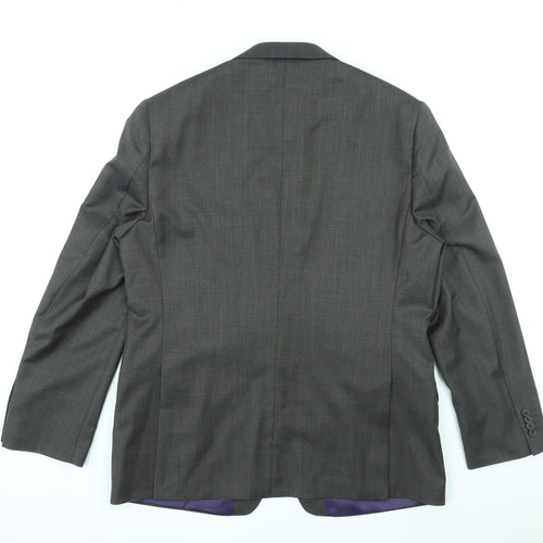 Paul Costelloe Mens Grey Wool Jacket Blazer Size 42 Regular