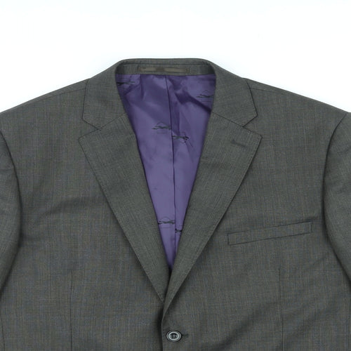 Paul Costelloe Mens Grey Wool Jacket Blazer Size 42 Regular