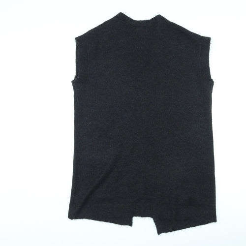 Coop Womens Black V-Neck Acrylic Cape Jumper Size S