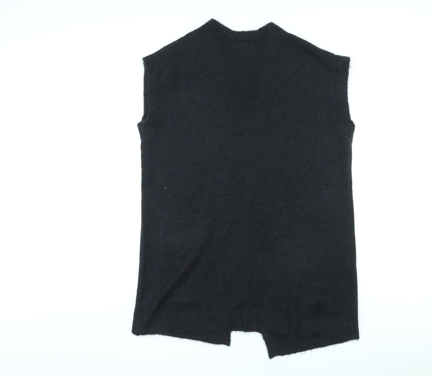 Coop Womens Black V-Neck Acrylic Cape Jumper Size S