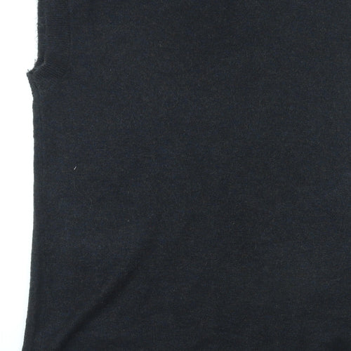 Coop Womens Black V-Neck Acrylic Cape Jumper Size S