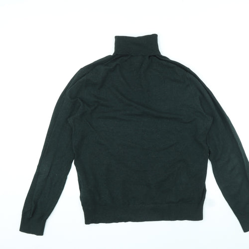 Burton Mens Green Roll Neck Cotton Pullover Jumper Size M Long Sleeve