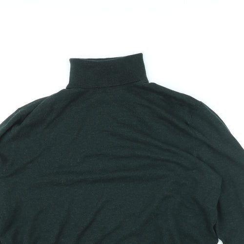 Burton Mens Green Roll Neck Cotton Pullover Jumper Size M Long Sleeve