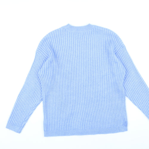 Marks and Spencer Womens Purple Round Neck Polyester Pullover Jumper Size M
