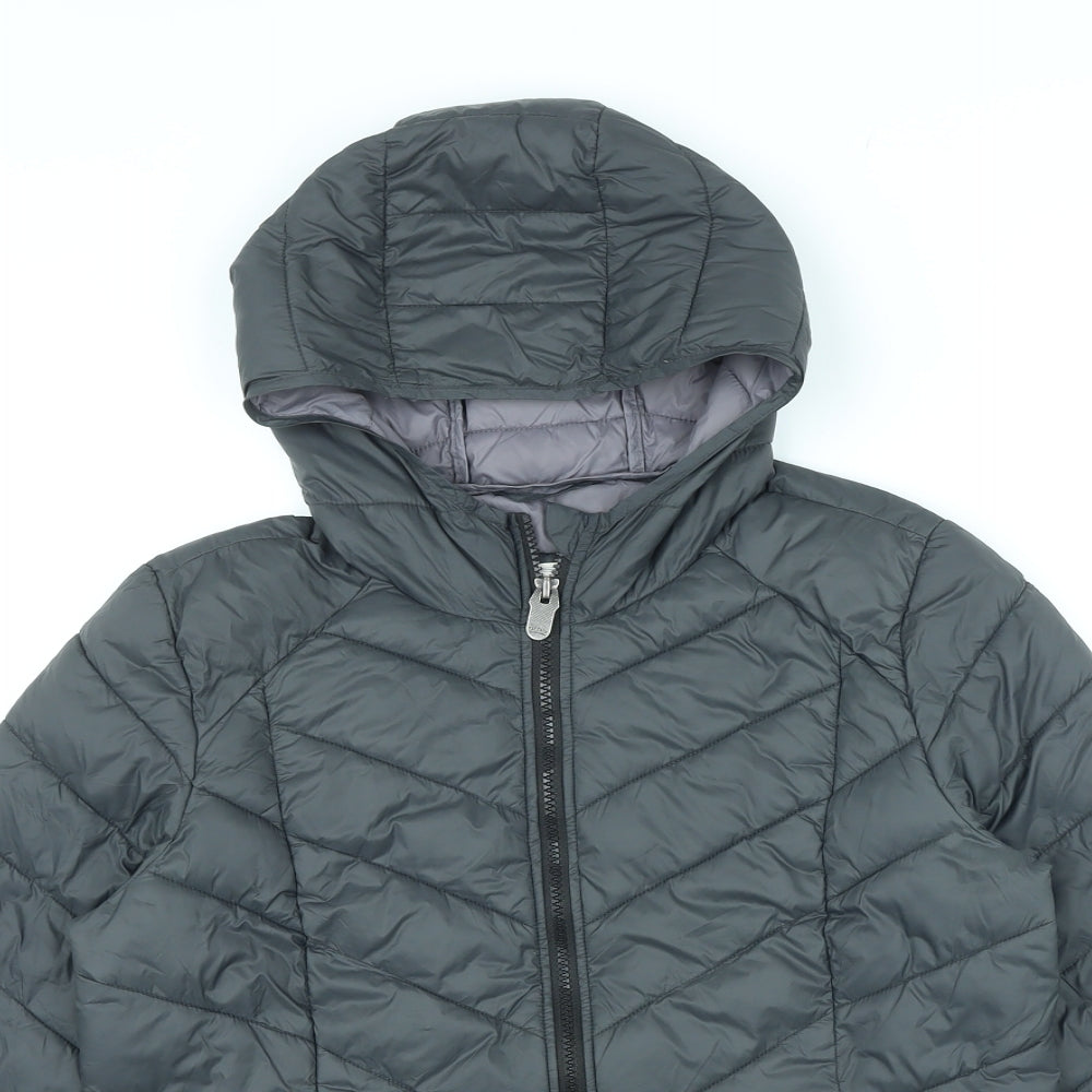 Fat Face Womens Grey Quilted Jacket Size 12 Zip