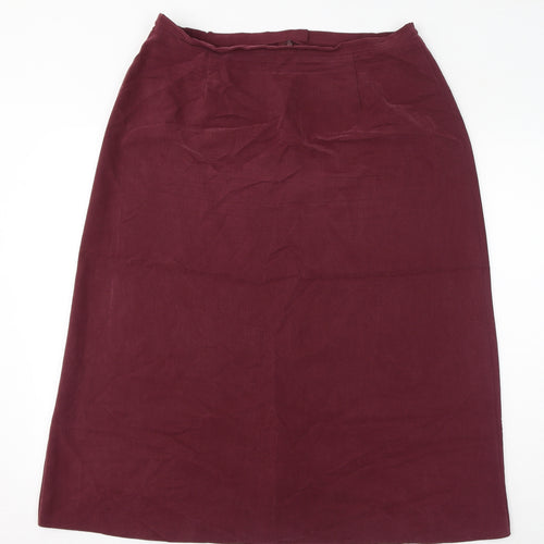 Hollywood Womens Red Polyester Straight & Pencil Skirt Size 18 Zip