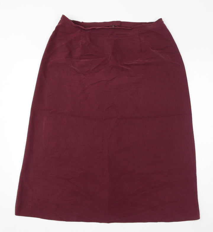 Hollywood Womens Red Polyester Straight & Pencil Skirt Size 18 Zip
