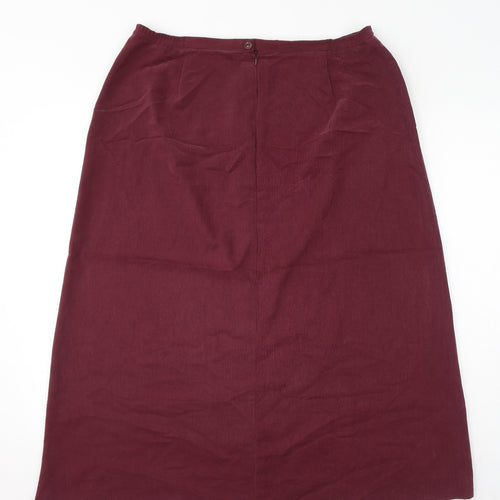 Hollywood Womens Red Polyester Straight & Pencil Skirt Size 18 Zip