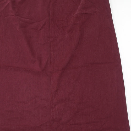 Hollywood Womens Red Polyester Straight & Pencil Skirt Size 18 Zip
