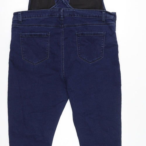Denim & Co. Womens Blue Cotton Dungaree One-Piece Size 20 L28 in Buckle