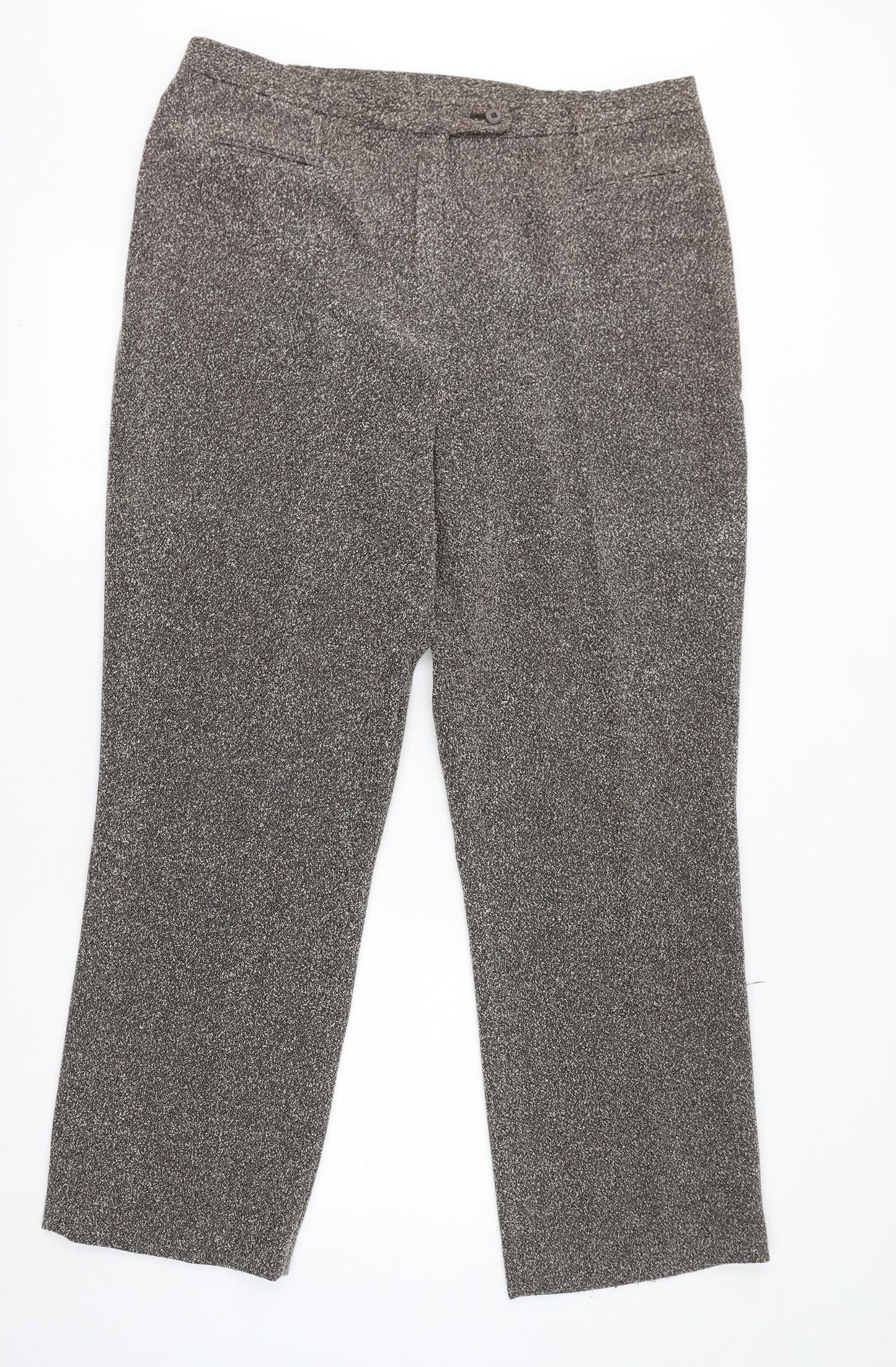 Agenda Womens Brown Polyester Trousers Size 20 L30 in Regular Zip