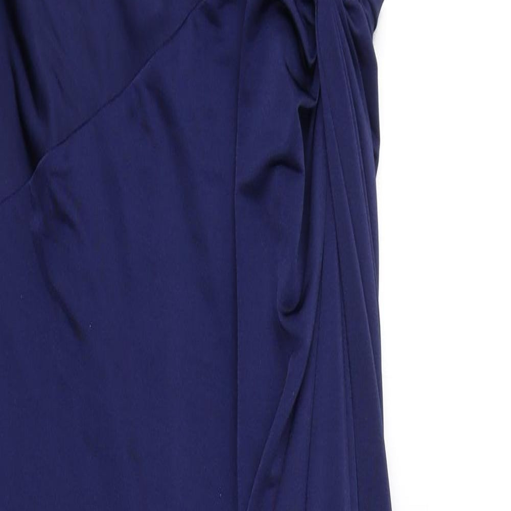 Debut Womens Blue Polyester Maxi Size 16 V-Neck Pullover