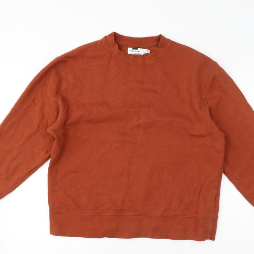 Topman Mens Brown Cotton Pullover Sweatshirt Size S