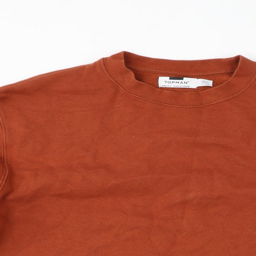 Topman Mens Brown Cotton Pullover Sweatshirt Size S