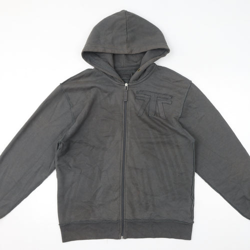Lewis & Finch Mens Grey Cotton Full Zip Hoodie Size S - Size S/M