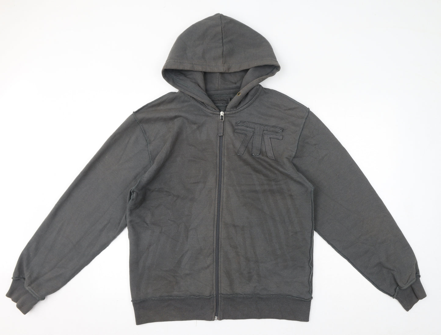 Lewis & Finch Mens Grey Cotton Full Zip Hoodie Size S - Size S/M