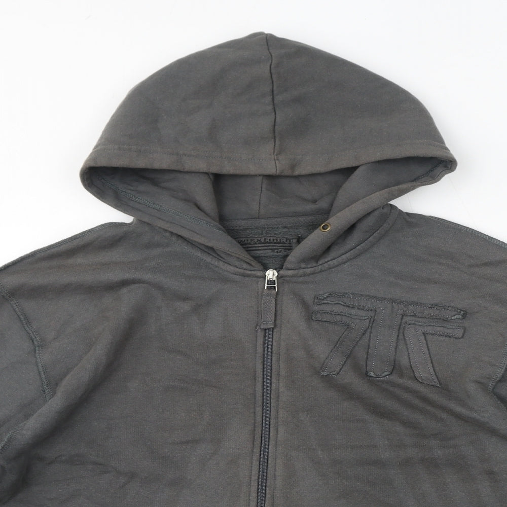 Lewis & Finch Mens Grey Cotton Full Zip Hoodie Size S - Size S/M