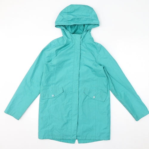 Mountain Warehouse Girls Green Rain Coat Coat Size 13 Years Zip
