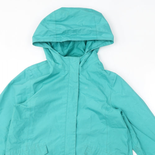 Mountain Warehouse Girls Green Rain Coat Coat Size 13 Years Zip