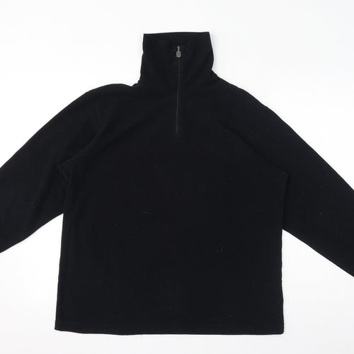 Conte of Florence Womens Black Polyester Pullover Sweatshirt Size L Pullover