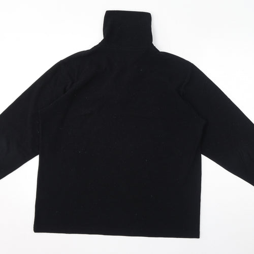 Conte of Florence Womens Black Polyester Pullover Sweatshirt Size L Pullover