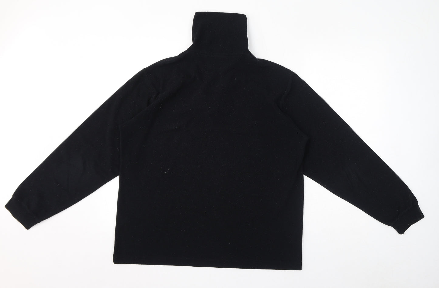 Conte of Florence Womens Black Polyester Pullover Sweatshirt Size L Pullover