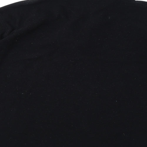 Conte of Florence Womens Black Polyester Pullover Sweatshirt Size L Pullover